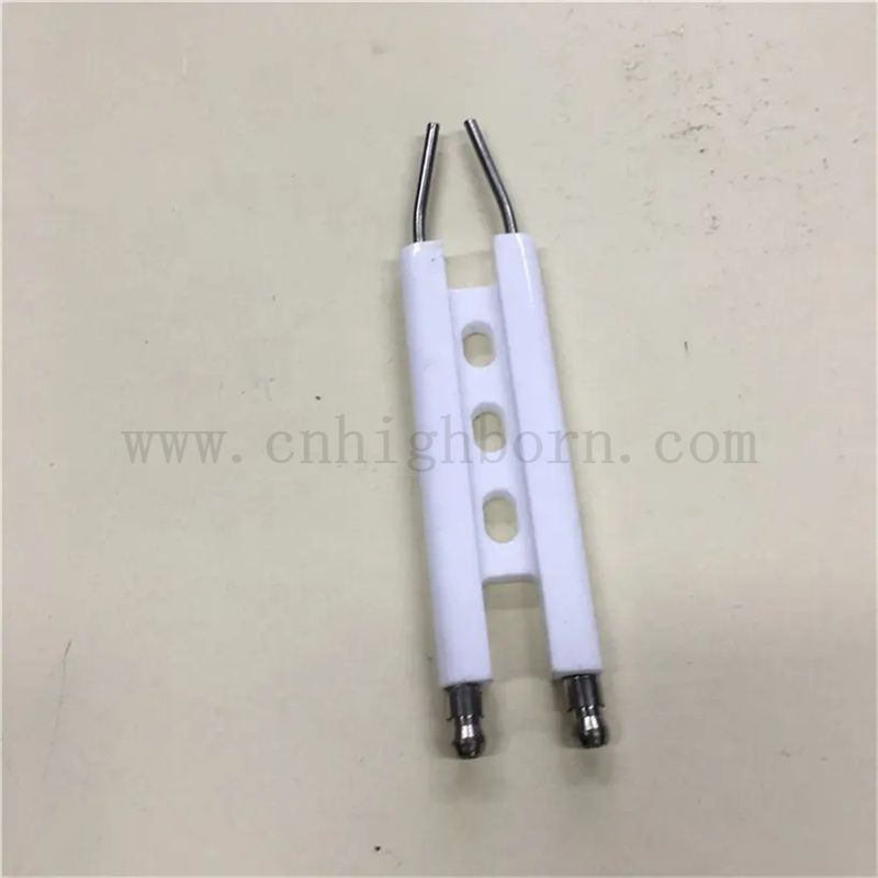 Odporność na wysoką temperaturę 95% ceramiczna elektrodę glinu podwójna pinowa zapłon