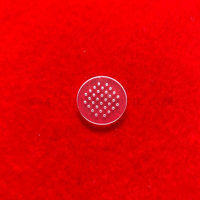 Kwarcowy laserowy perforowany tarczy głębokie przetwarzanie przezroczystą płytkę kwarcową krzemionki