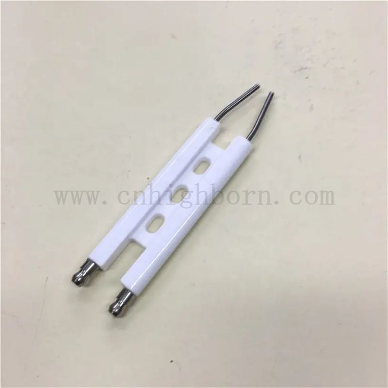 Odporność na wysoką temperaturę 95% ceramiczna elektrodę glinu podwójna pinowa zapłon