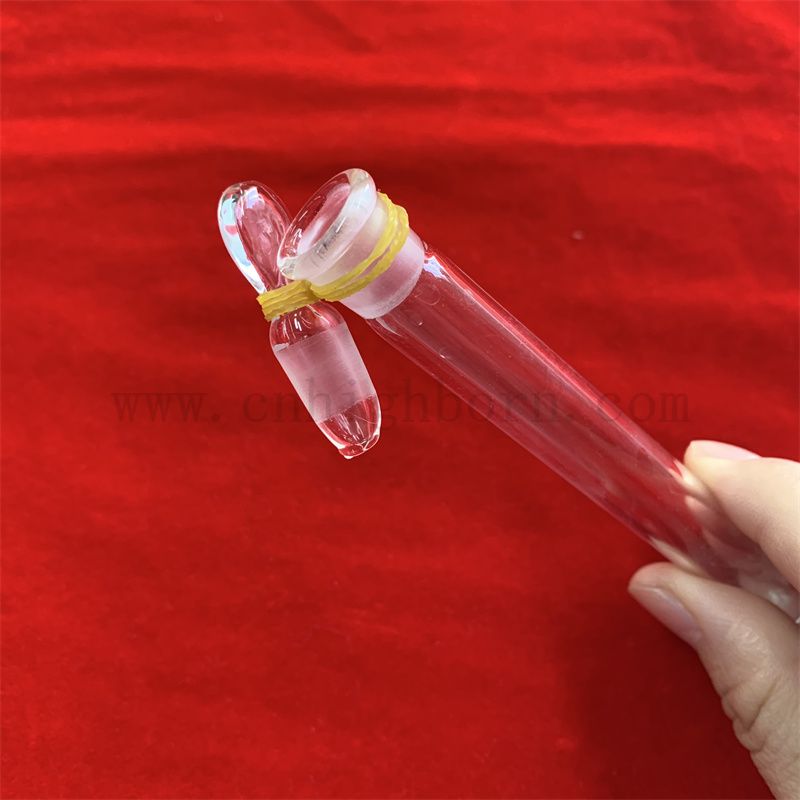 Przezroczyste okrągłe dolne końce kwarcowe rurka testowa z stoppem