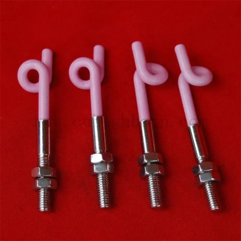 99% Ivory AL2O3 Alumina Ceramiczna Przewodnik po przewodnikach Tekstile Pigtail Tekstile Pigtail