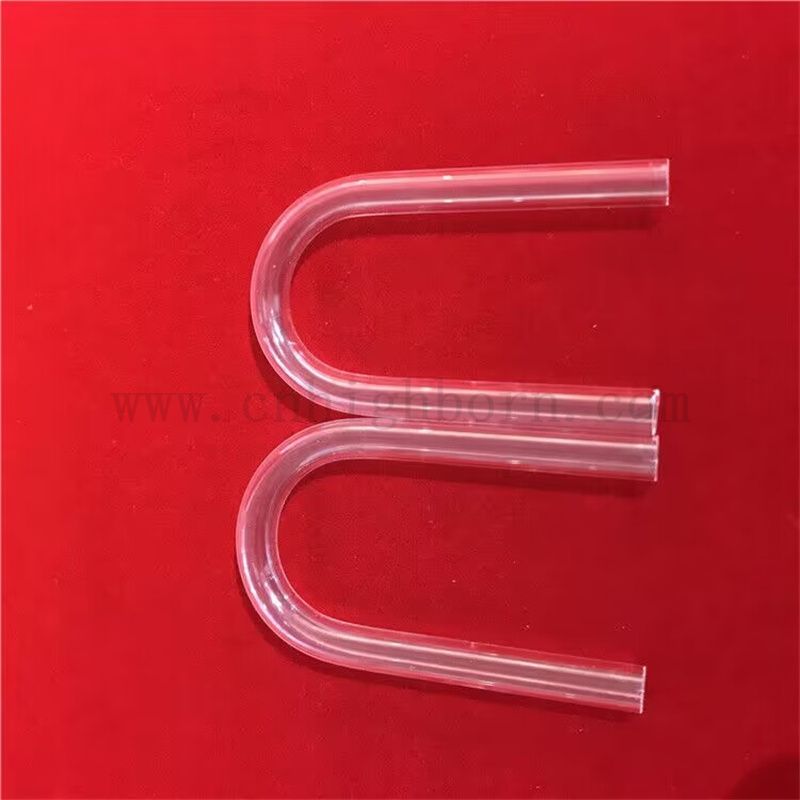 Odporność na ciepło dostosowany kształt U Zebrany krzemionka szklana kwarcowa rurka kwarcowa