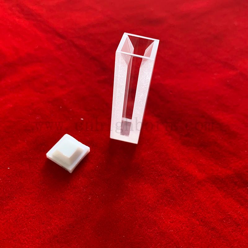 Standardowe spektrofotometry 1,4 ml kwarcowo fluorescencyjna kuwetka pół mikro-komórkowa z zamrożonymi ścianami i pokrywką