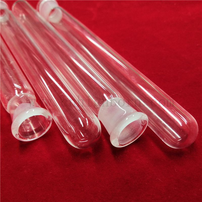 Standard oporności na ciepło przezroczystą kwarcową szklaną rurkę z okrągłym dnem