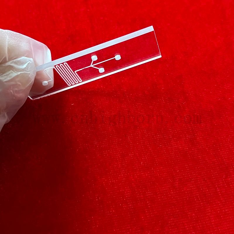 Kwarcowy szklany układ mikroprzepływowy do wykrywania spektrofotometrii ultrafioletowej mikroreactor