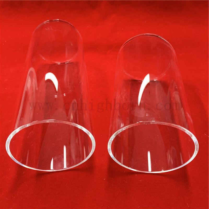 Odporność na ciepło Dostosowana przezroczystą szklaną rurkę kwarcową z płaskim dnem