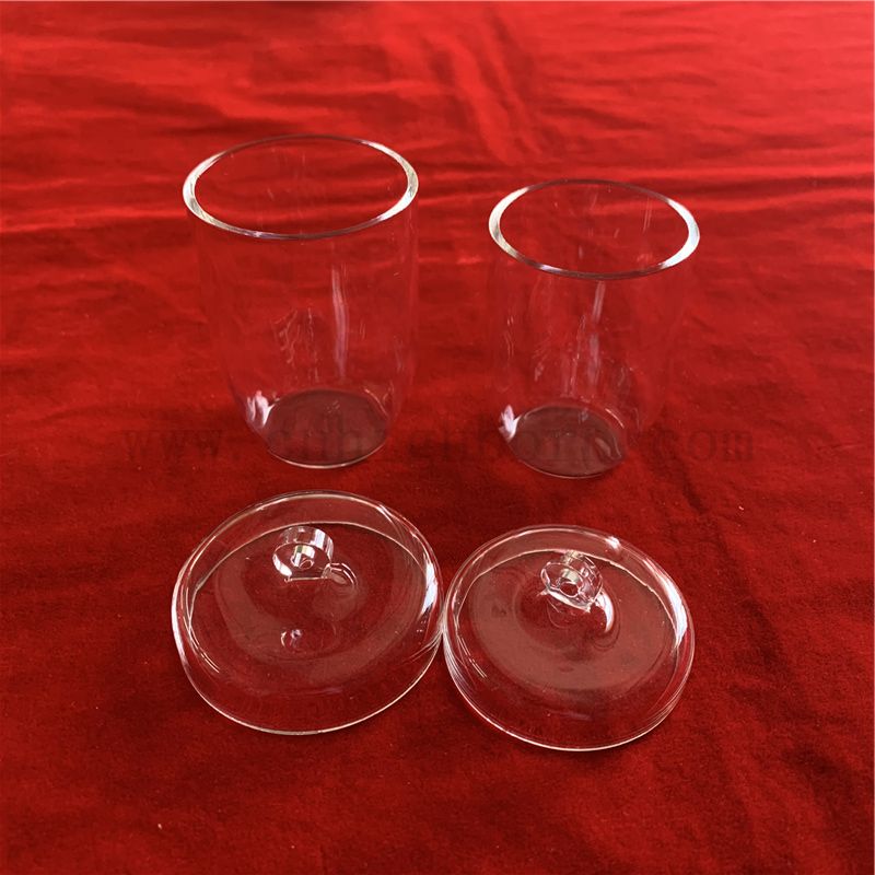 Wysoka odporność na korozję przezroczysty kwarc szklany tygiel z pokrywką