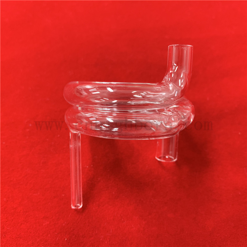 Dostosowany przezroczysty kwarcowy kwarcowy rurka kwarcowa Zebrana szklana rura krzemionkowa