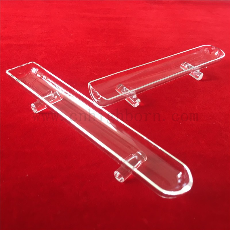 Dostosowana przezroczystość szklanej łodzi kwarcowej o wysokiej temperaturze z nogami