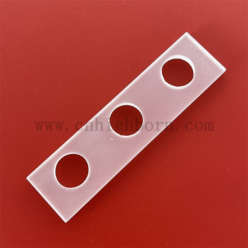 Odporny na ciepło prostokąt szklany kwarcowy arkusz z otworem