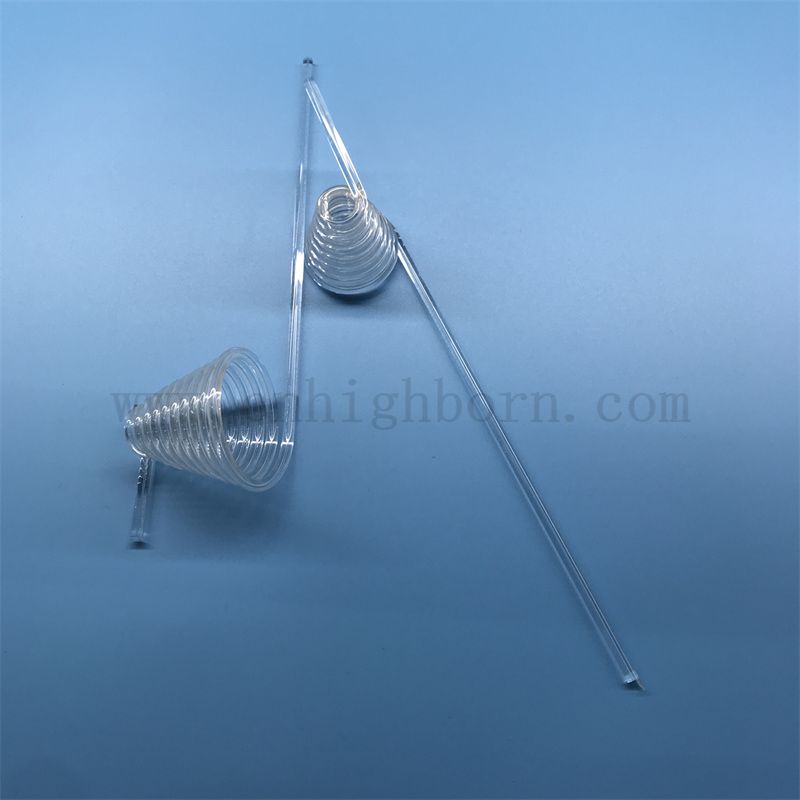 Odporność na ciepło przezroczystą spiralną kwarcową kwarcową rurę szklaną krzemionki