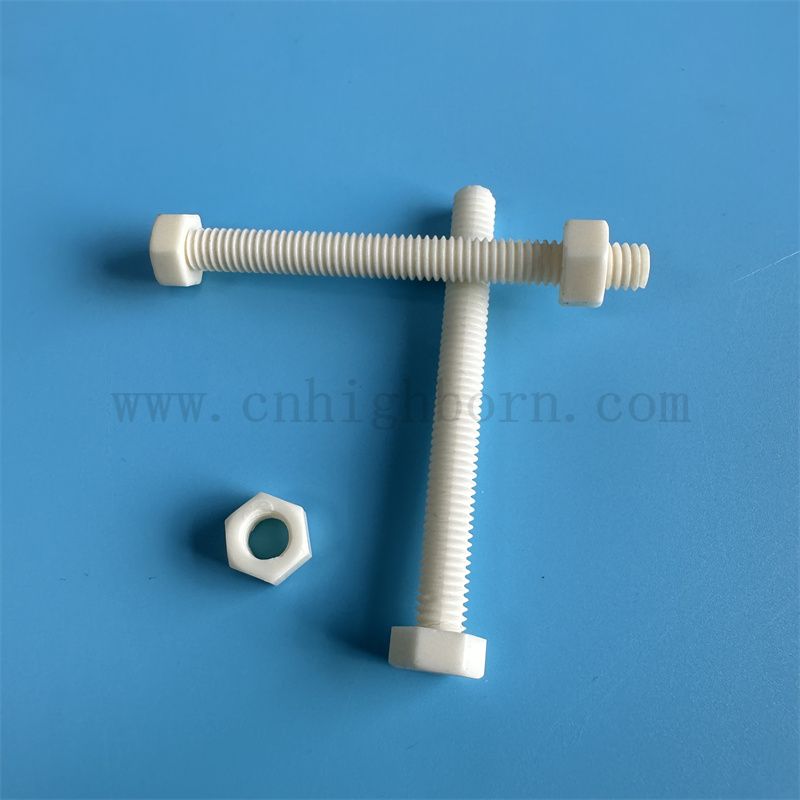 Dostosowany 95% glinu AL2O3 ceramiczna sześciokątna część śrubowa śruba i nakrętka