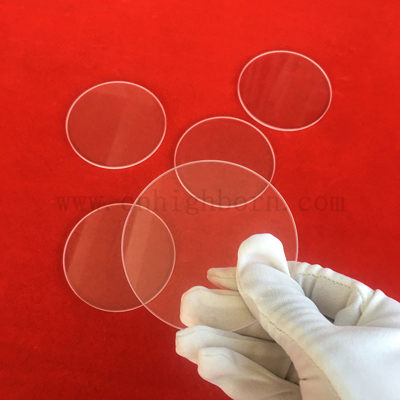 Okrągły przezroczysty dysk szklany kwarcowy krzemionki do okna obserwacji ciepła