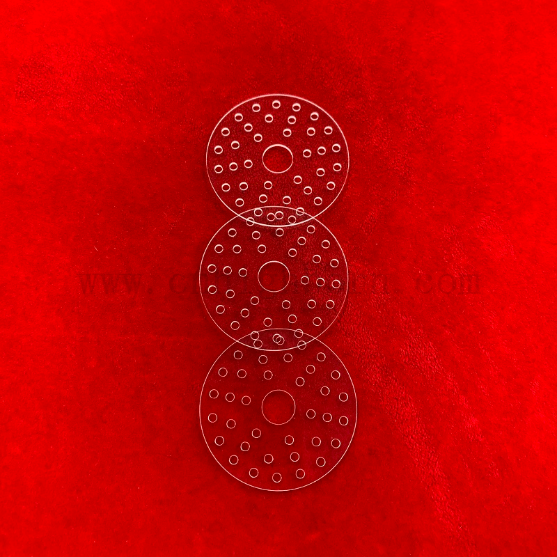 Dostosowane polerowanie perforowaną przezroczystą laserową płytkę krzemionkową kwarcową kwarcową