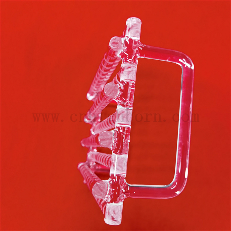  Badania laboratoryjne kwarcowe przezroczysty kwarcowy pojemnik szklany przezroczysty kwarcowy nośnik łodzi z uchwytem do półkomduktora