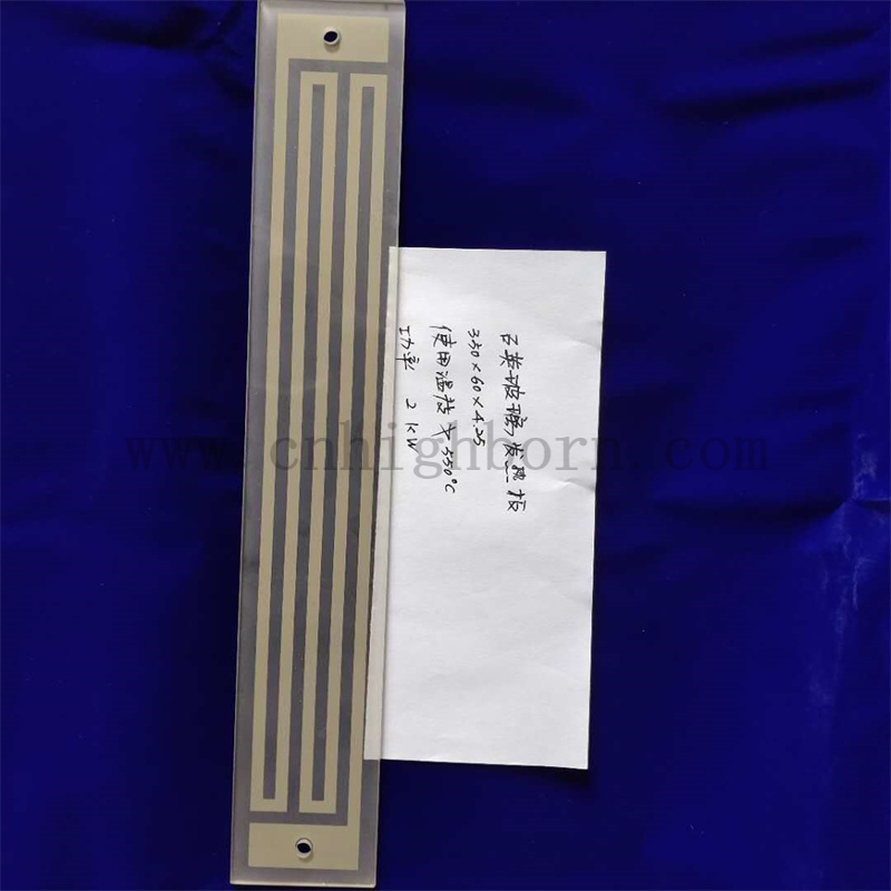 Odporna na ciepło prostokątna płyta grzewcza ze szkła kwarcowego dalekiej podczerwieni