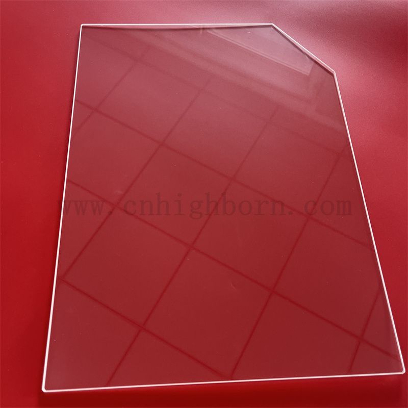 Cut Corner Rectangle Przezroczona odporna na ciepło kwarcowa płyta kwarcowa 