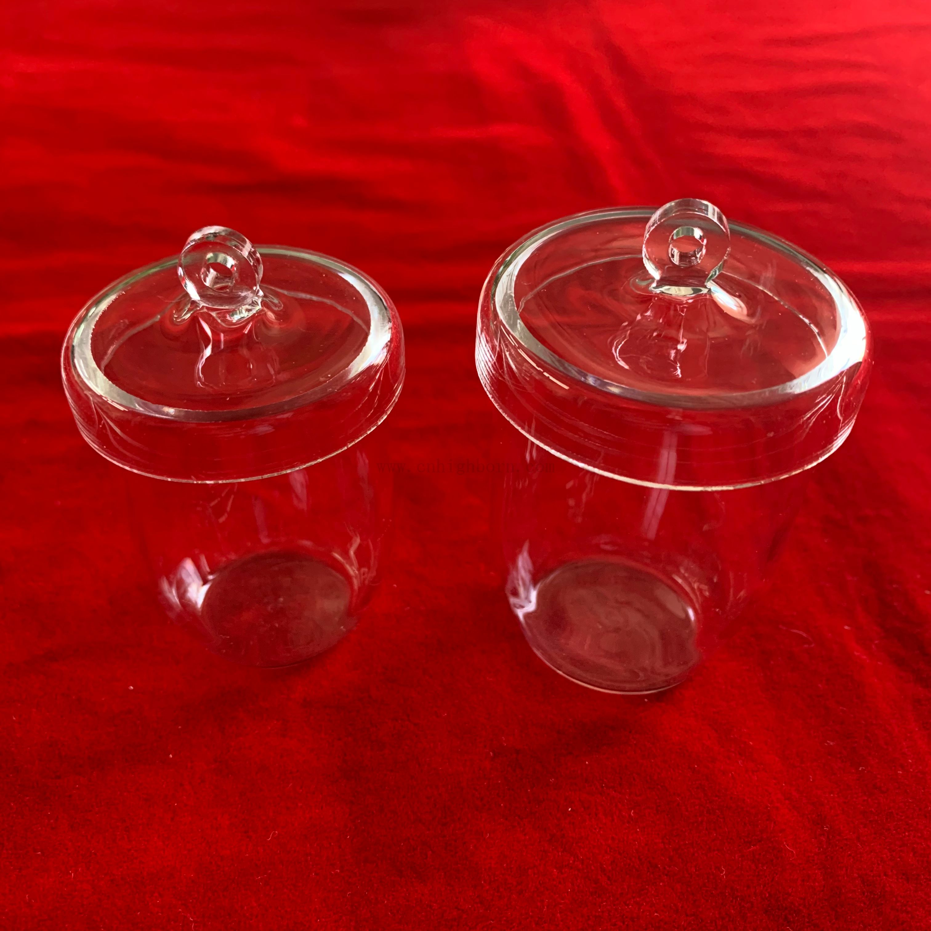 Wysoka odporność na korozję przezroczysty kwarc szklany tygiel z pokrywką