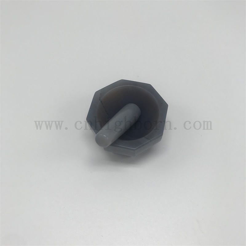 Wysoka twardość naturalna moździerz agatu i tłucz do szlifowania laboratoryjnego i farmaceutycznego