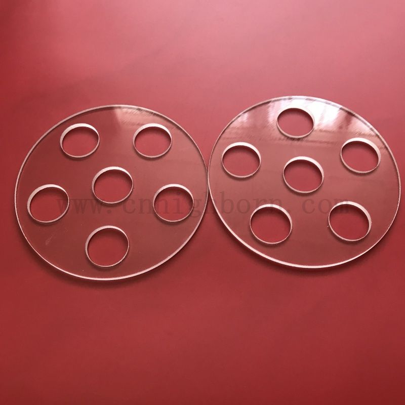 Dostosowany laserowy, przezroczysta kwarcowa płyta krzemionkowa z otworami