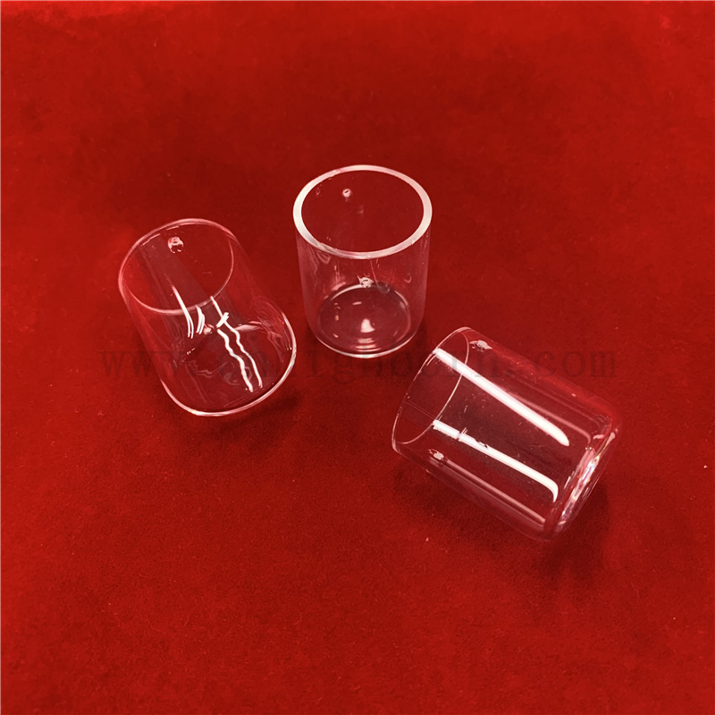 Laserowe wiercenie przezroczysty kwarc szklany okrągły dolny cylinder tygla
