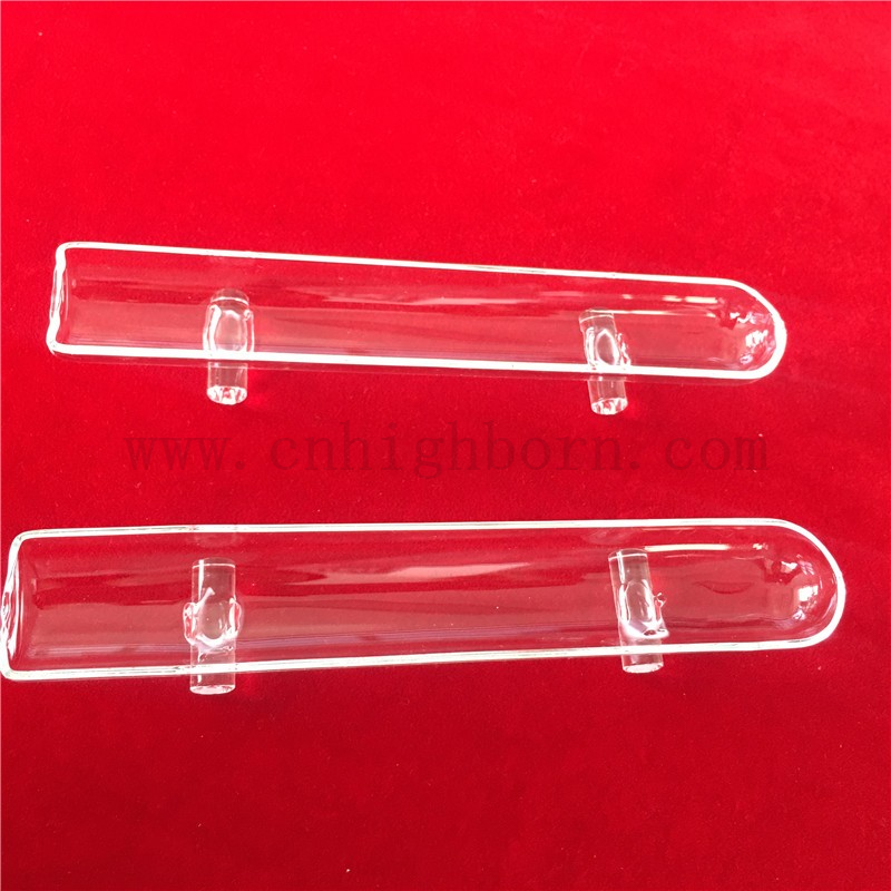 Dostosowana przezroczystość szklanej łodzi kwarcowej o wysokiej temperaturze z nogami