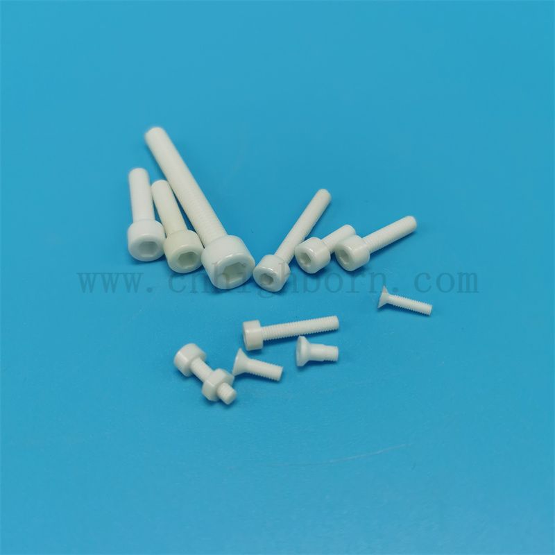 Dostosowane 95% 99% AL2O3 Śruby ceramiczne glinu z nakrętkami