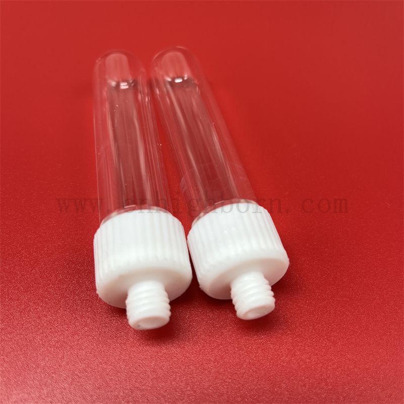 Dostosowywana przezroczysta kwarcowa szklana rurka testowa z przykręconą pokrywką