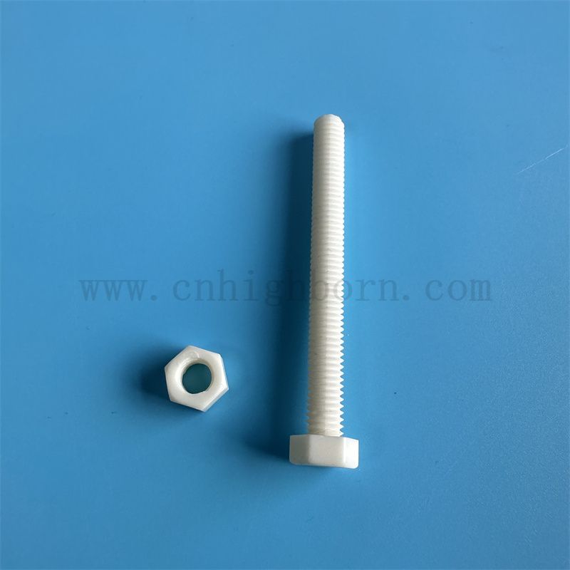 Dostosowany 95% glinu AL2O3 ceramiczna sześciokątna część śrubowa śruba i nakrętka