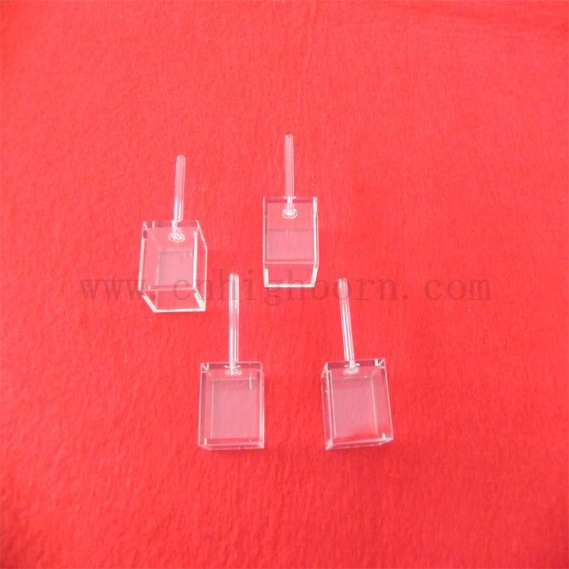 Laboratoryjne komórki sześcienne Krótka długość ścieżki z rurką wypełniającą szklane kuwetki sześcienne dla przemysłu chemicznego