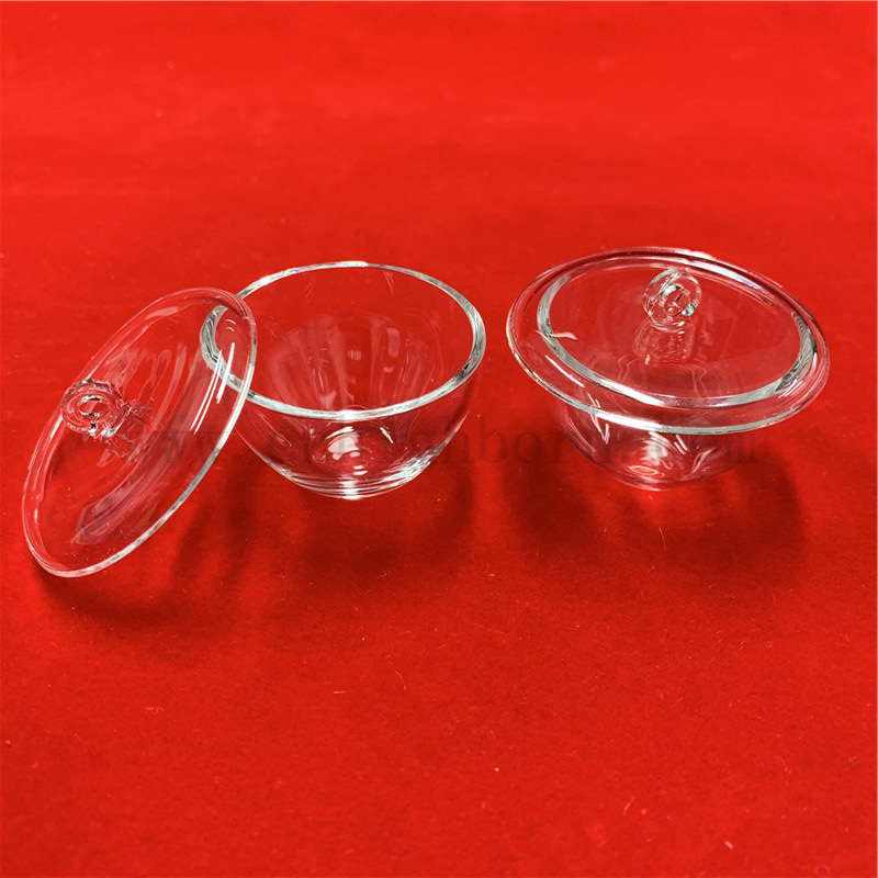 Dostosowany przezroczysty kwarc krzemionkowy szklany tygiel z pokrywką