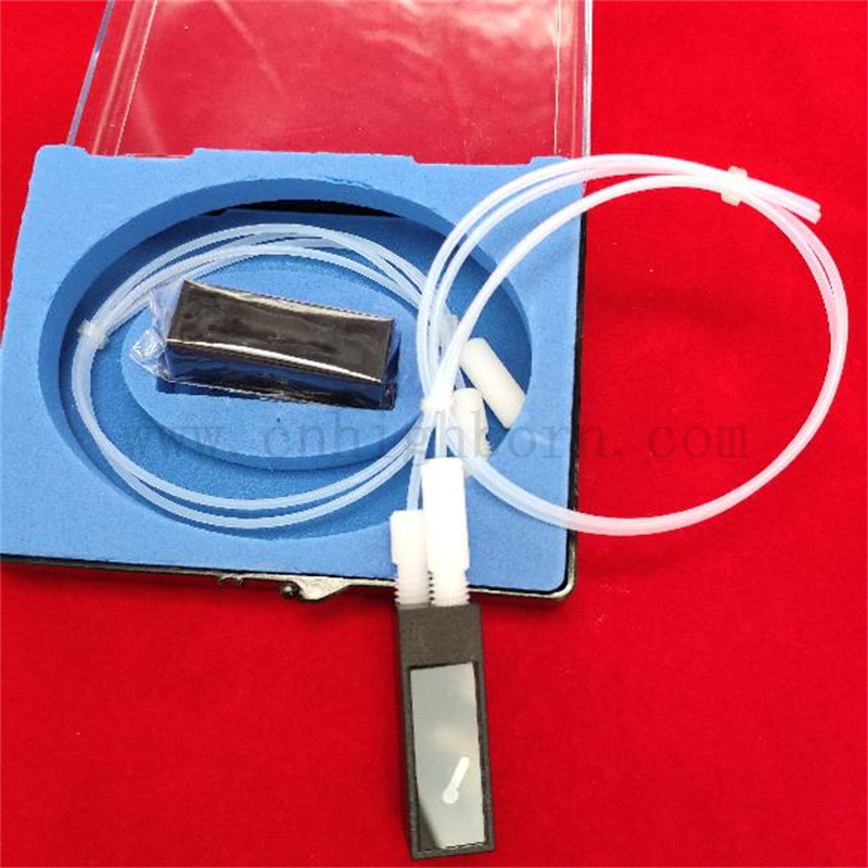 Q624 Standardowy mikro kwarc szklany kuwetka 10 mm długość ścieżki Czarna ściana Unikaj światła maskowania ciągłego przepływu komórki 