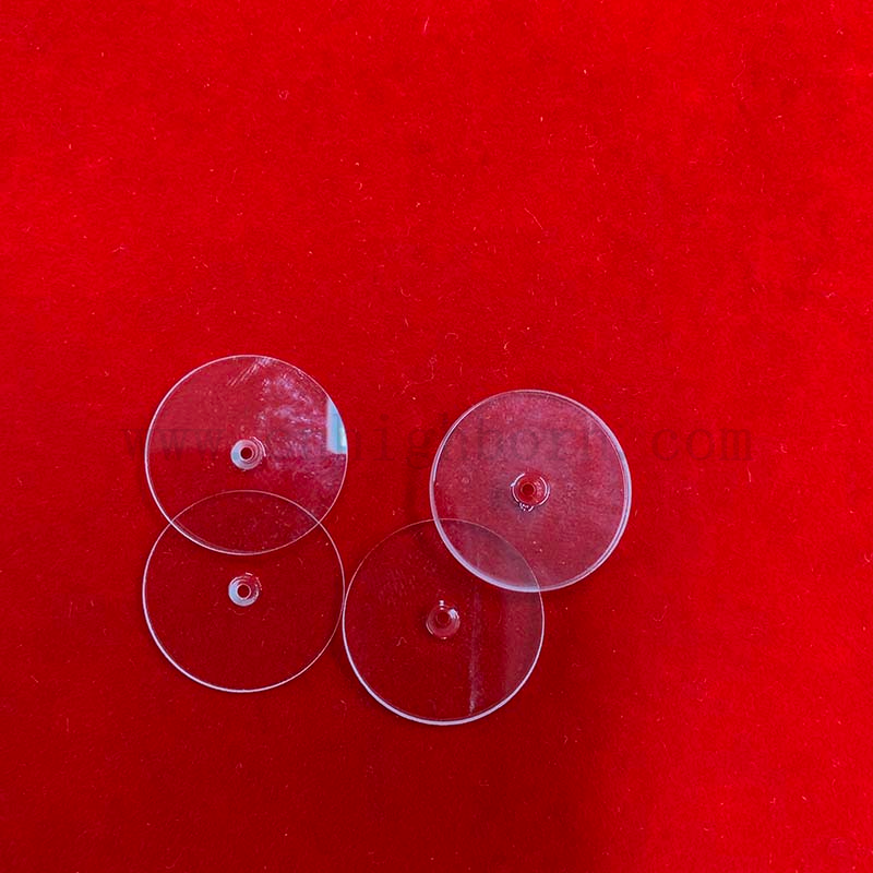 0,1 mm cienkie, przezroczyste okrągłe szklane szklanki z wypolerowaną płytką kwarcową 