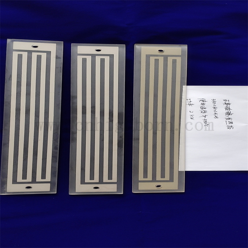 Odporna na ciepło prostokątna płyta grzewcza ze szkła kwarcowego dalekiej podczerwieni