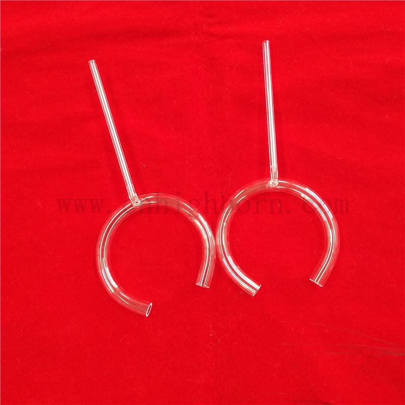 C kształt przezroczysty spersonalizowany kwarcowy krzemionka szklana rurka