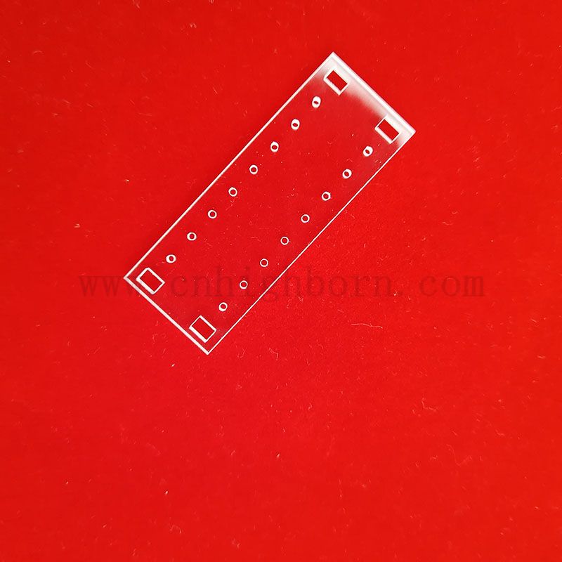 Optyczne złożone szkiełki kwarcowe kwarcowe z otworami z otworem