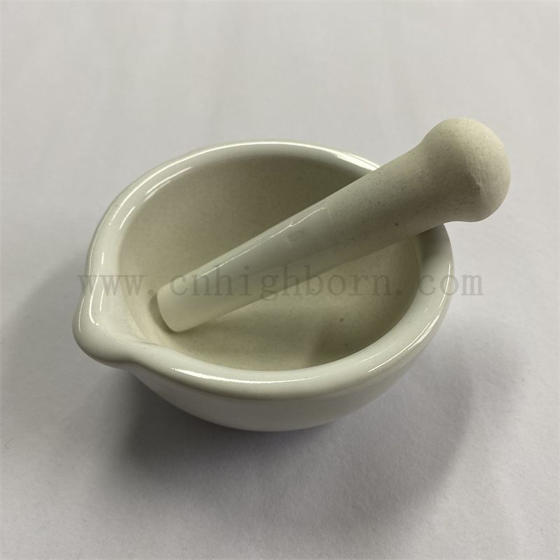 Porcelanowa moździerz i tłuczenie szkolnego szkolnego szlifowania miski z wylewką
