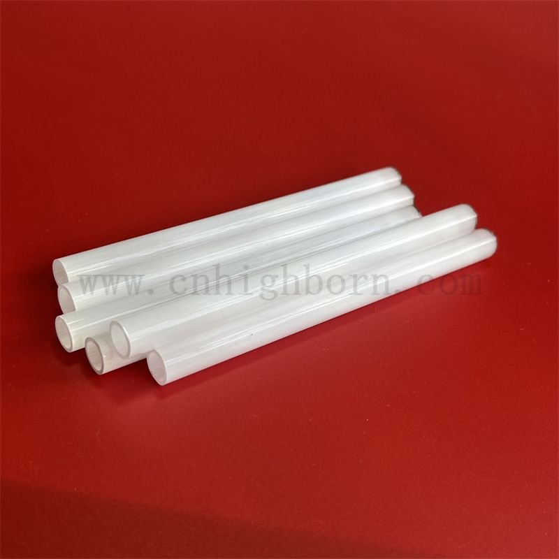 Dostosowany rozmiar mleczny kwarcowo stopioną szklaną rurkę nieprzezroczystą rurę kwarcową
