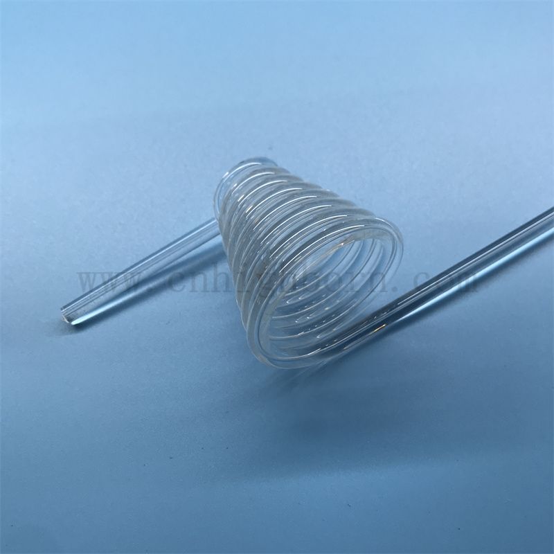 Odporność na ciepło przezroczystą spiralną kwarcową kwarcową rurę szklaną krzemionki