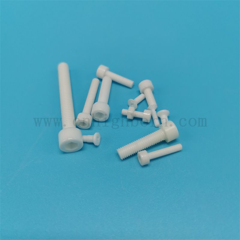 Dostosowane 95% 99% AL2O3 Śruby ceramiczne glinu z nakrętkami