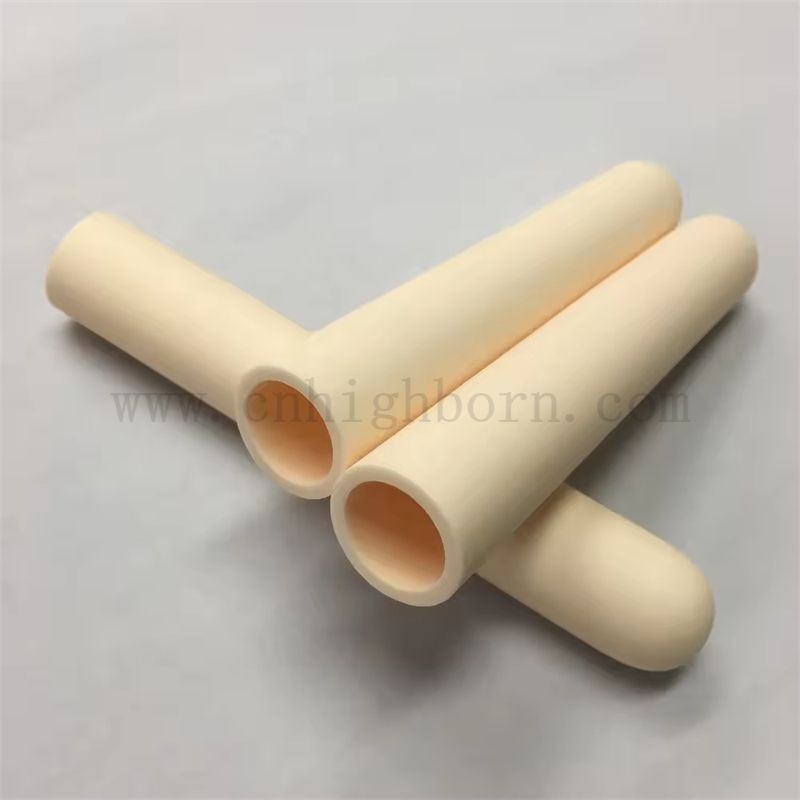 Dostosowywany oporność w wysokiej temperaturze AL2O3 Rurka ceramiczna ceramiczna ceramika tlenku aluminium jedna końcowa rura zamknięta