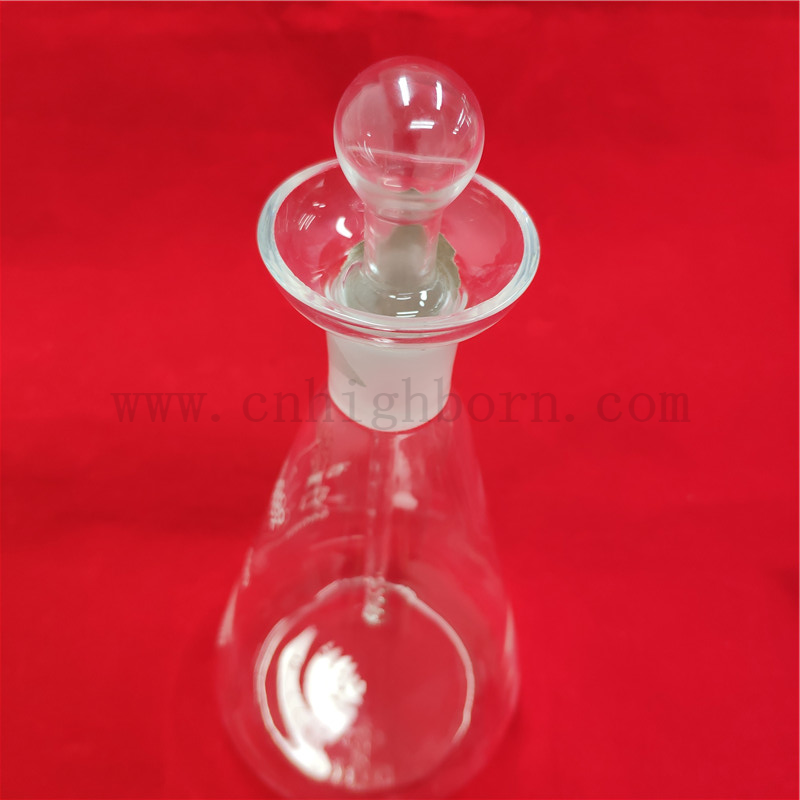 Clear Laboratory Flat Bottom Spited Quartz Glass Glass Kolba Oxyen Flask