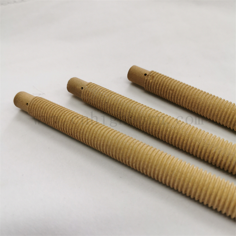 Dobra oporność na wstrząsy termiczne Cordierite Mullite Ceramiczne wkręcone rurkę grzejną