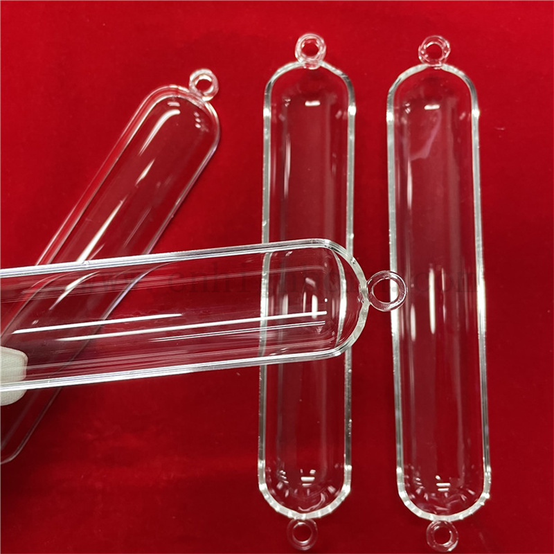  Badania w laboratorium oporności cieplnej przezroczysty kwarcowy instrument kwarcowy szklana łódź 