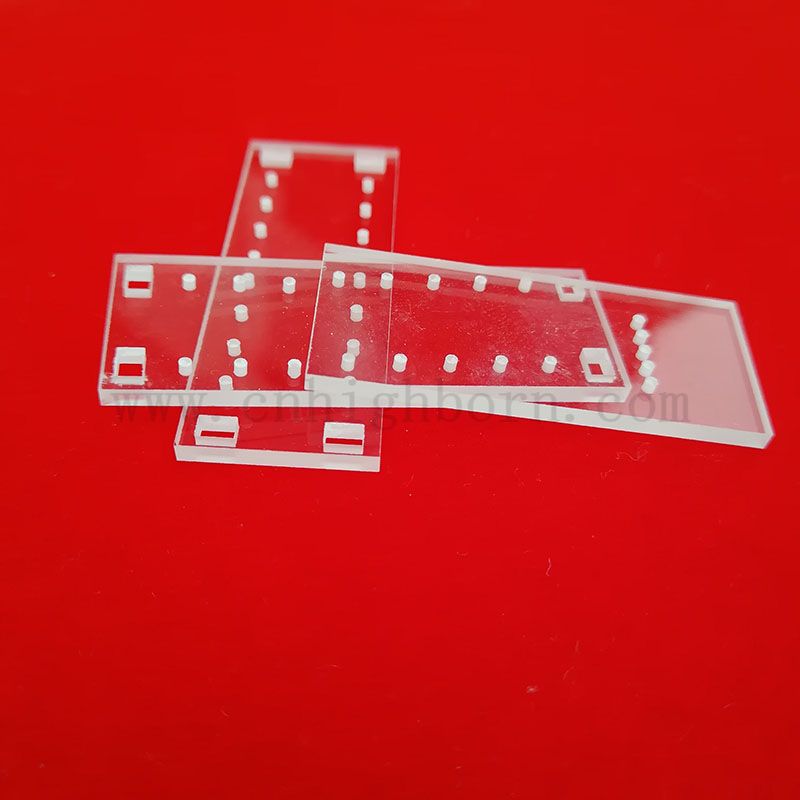 Optyczne złożone szkiełki kwarcowe kwarcowe z otworami z otworem