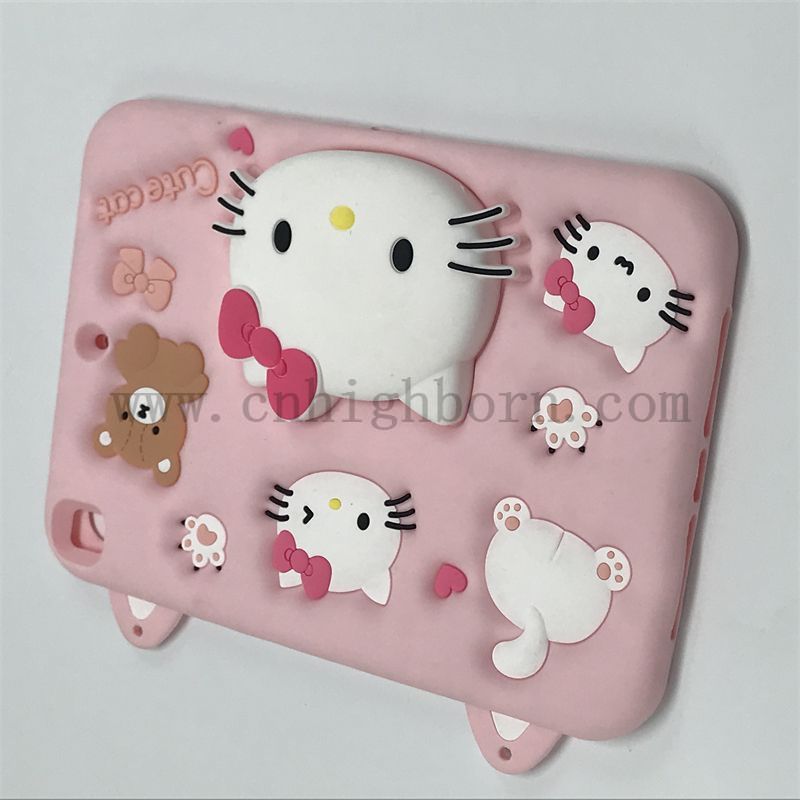 Różowy kolor 3D silikonowy guma iPad Shell Cartoon Tablet Ochrona ochronna do podkładki 