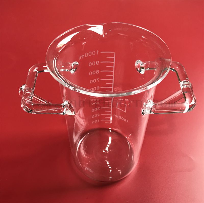 Odporność na ciepło dostosowane do próżni kwarcowej zlewki z rękawów z uchwytami