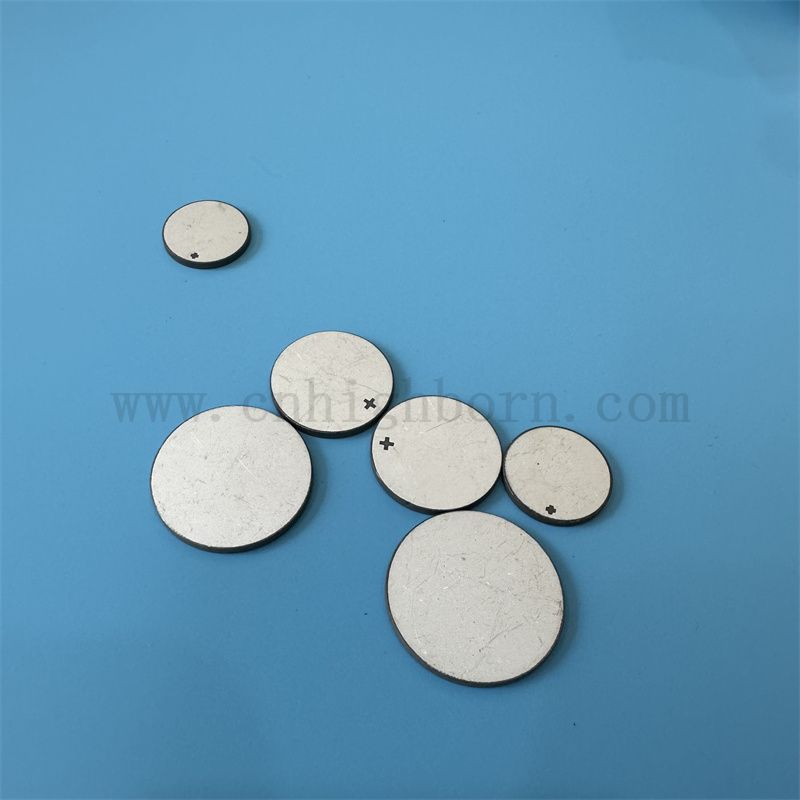 Piezoelektryczna ceramiczna ultradźwiękowa płyta piękności dwustronna dysk ceramiczny elektrodowy