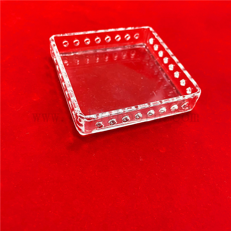 Dostosowany przezroczysty kwadratowy kształt kwarcowy szklany danie Petriego
