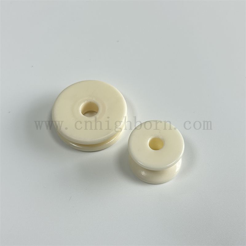 Odporna na zużycie tlenku tkaninowa ceramiczna oczy AL2O3 Ceramiczna przędza z drutu przewodnika przewodnika w rolce wałka obrotowa część maszyny